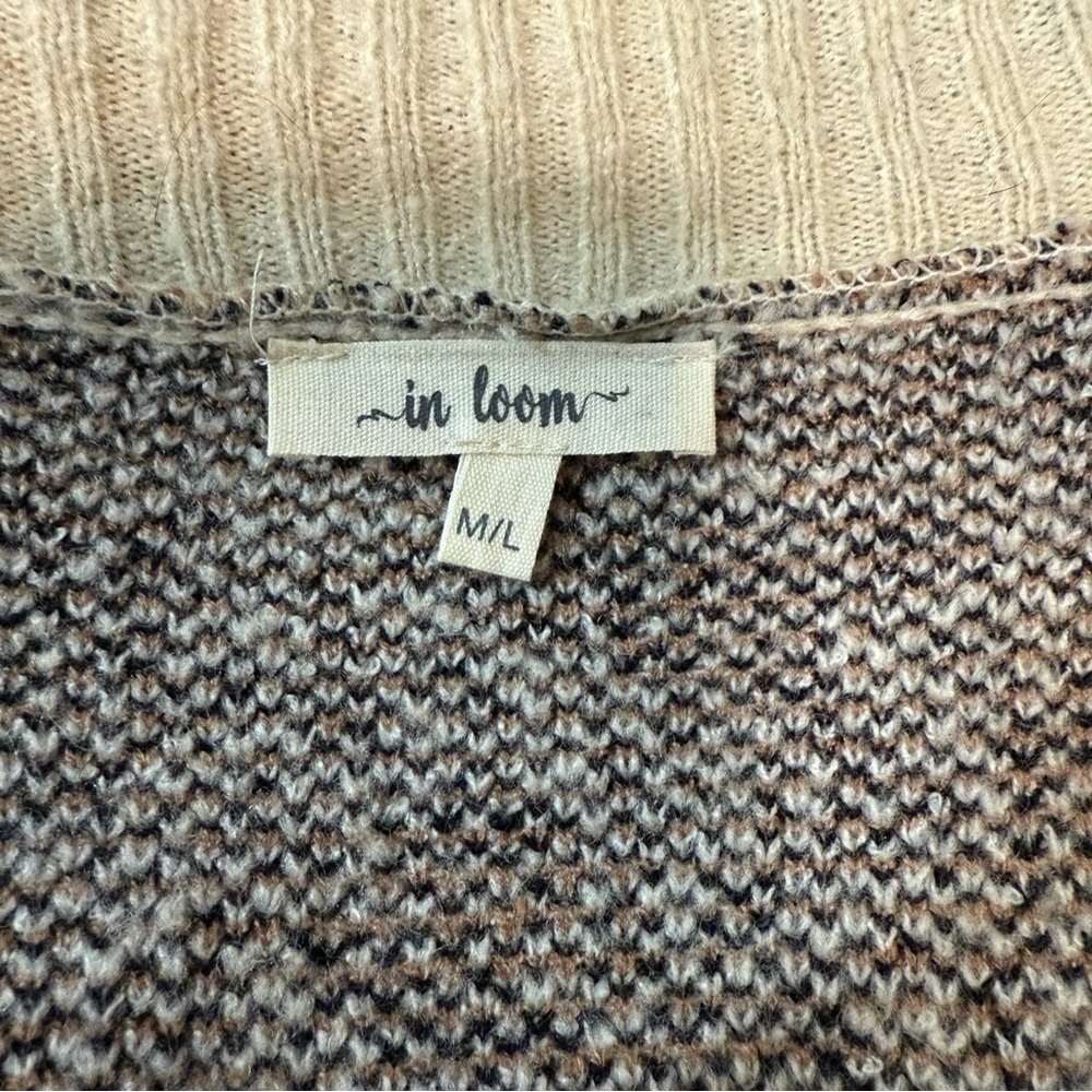 In loom Cream and Brown Animal Print Cardigan - Picture 4 of 5